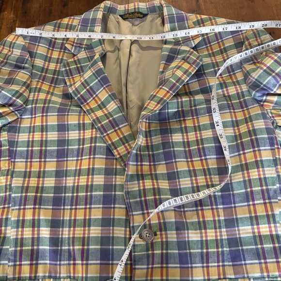 Vintage Brooks Brothers Plaid Derby Bold Sport Blazer USA Preppy Size 42R